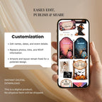 Editable Canva gender reveal website template with customizable colors, fonts, text, and photos.