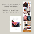 Gender reveal website template including homepage, RSVP page, registry, countdown, and event details.