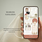 Mobile-friendly A New Chapter Begins baby shower website with simple navigation and RSVP access.