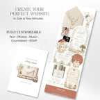 Baby shower website template including homepage, RSVP page, registry, countdown, and event details.