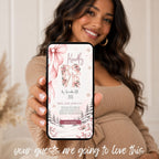 Baby It’s Cold Outside digital invitation shown on a phone with pink winter styling and personalized baby shower details.