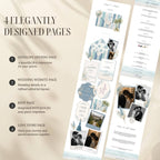 Interactive envelope opening page for beach wedding website template