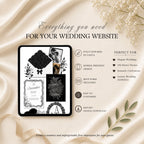 Canva wedding website template with RSVP page, love story page and wedding details
