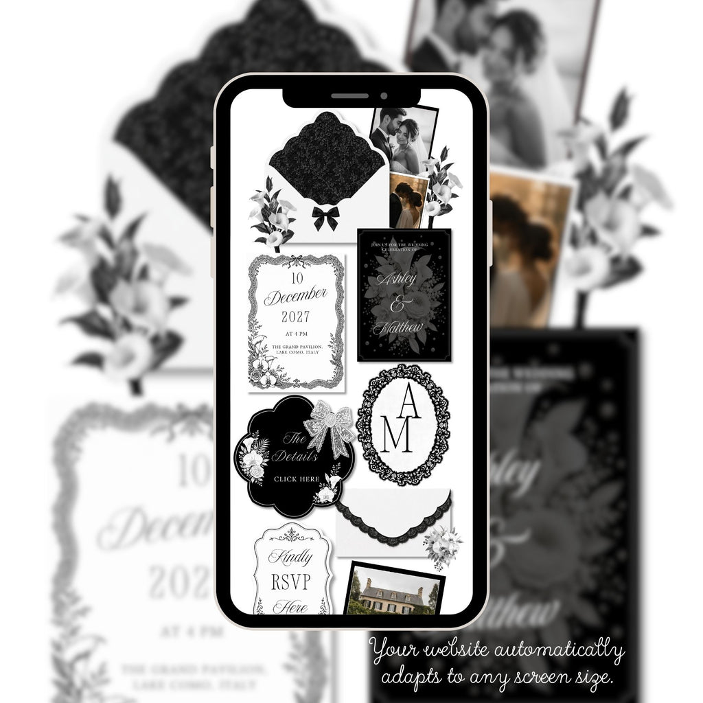 Interactive Canva wedding website with RSVP integration and elegant design