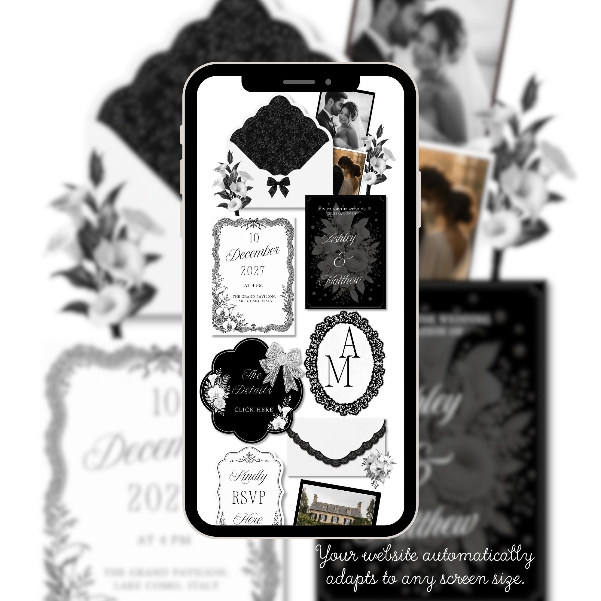 Interactive Canva wedding website with RSVP integration and elegant design