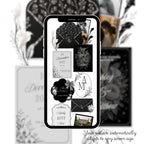 Love story page for black wedding website template editable in Canva