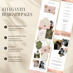 Interactive envelope opening page for blush pink wedding website template