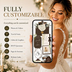 Fully customizable Canva wedding website template with editable photos, text, colors, graphics, RSVP forms, and website sections.
