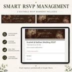 Wedding RSVP management system with Google RSVP forms, editable banners, custom questions, and response tracking.