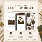 All-in-one wedding website providing a seamless guest experience with RSVP, timeline, venue information, and accommodation details.