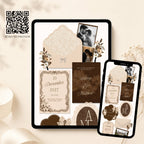 Interactive envelope opening page for brown wedding website template