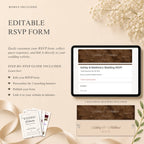 Wedding RSVP page template included with editable Canva wedding website