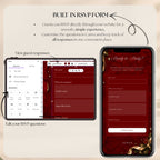 Christmas party RSVP website with an integrated Google Forms guest response form and spreadsheet for managing attendance and collecting guest information.