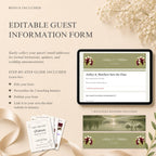 Mobile responsive sage green save the date wedding website with RSVP