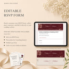 Wedding RSVP page template included with editable Canva wedding website