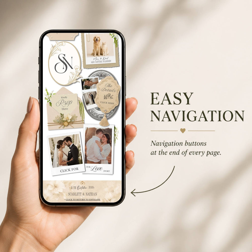 Mobile-friendly champagne beige wedding website designed to work seamlessly on phones, tablets, and desktop devices.