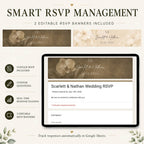 Editable RSVP form included with the wedding website template for collecting guest responses and event information.