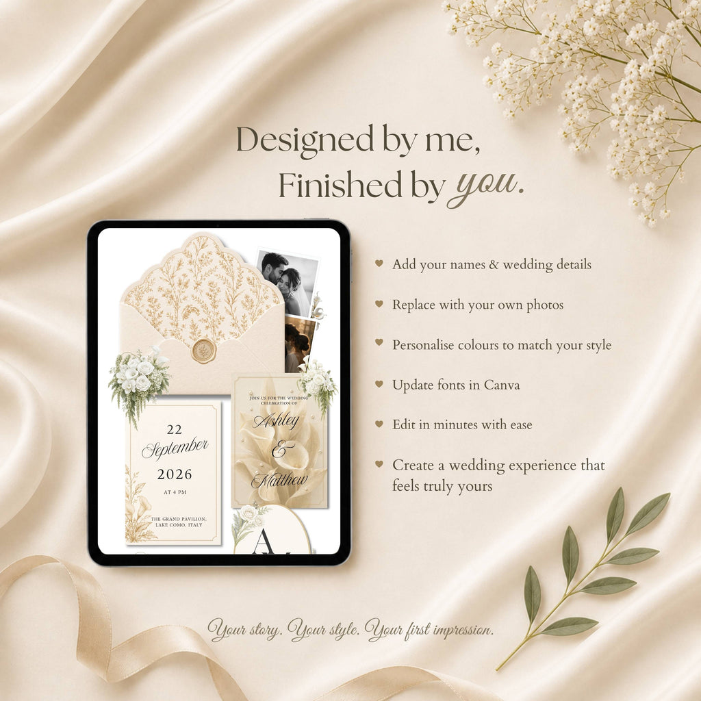Wedding details page with ceremony reception and travel information