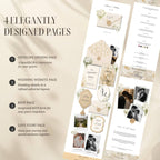 Interactive envelope opening page for champagne wedding website template