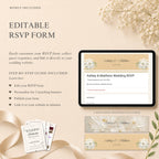 Wedding RSVP page template included with editable Canva wedding website