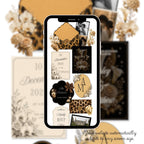 Love story page for cheetah wedding website template editable in Canva