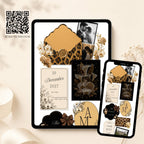 Mobile wedding website template with elegant cheetah print design