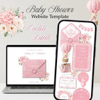 Cielito Lindo girl baby shower website with elegant pink floral design and online RSVP.