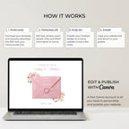 Learn how to edit and publish your Cielito Lindo girl baby shower website in Canva.
