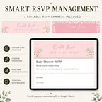 Online RSVP page for the Cielito Lindo girl baby shower website template.