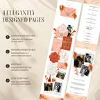 Interactive envelope opening page for coral wedding website template