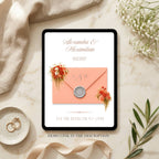 Google Forms RSVP template included with coral wedding website template