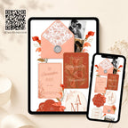 Mobile wedding website template with coral calla lily floral design