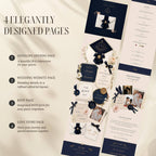 Elegant wedding website template with custom crest monogram and luxury wedding design