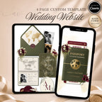Destination wedding passport website template with RSVP form and elegant travel themed design