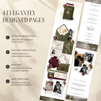 Editable destination wedding website RSVP page template for Canva