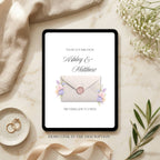 Complete pastel floral Canva wedding website template with RSVP form