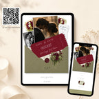 Floral sage green wedding website template with editable Canva design