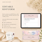 Garden inspired floral wedding website template with pastel colours