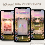 Girl closet gender reveal video invitation featuring an animated baby announcement video.