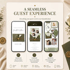 All-in-one wedding website providing a seamless guest experience with RSVP, timeline, venue information, and accommodation details.