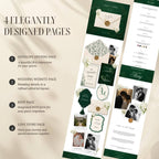 Interactive envelope opening page for green wedding website template