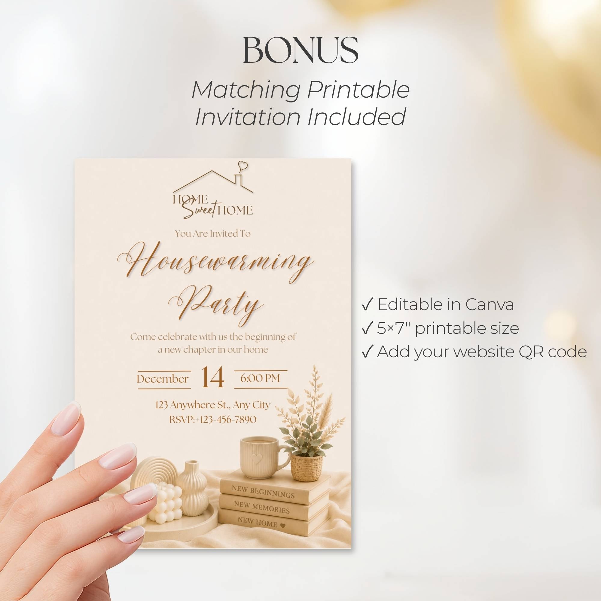 Home Sweet Home housewarming website bonus printable invitation