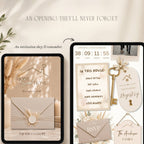 Fully editable Home Sweet Home housewarming website template designed in Canva.