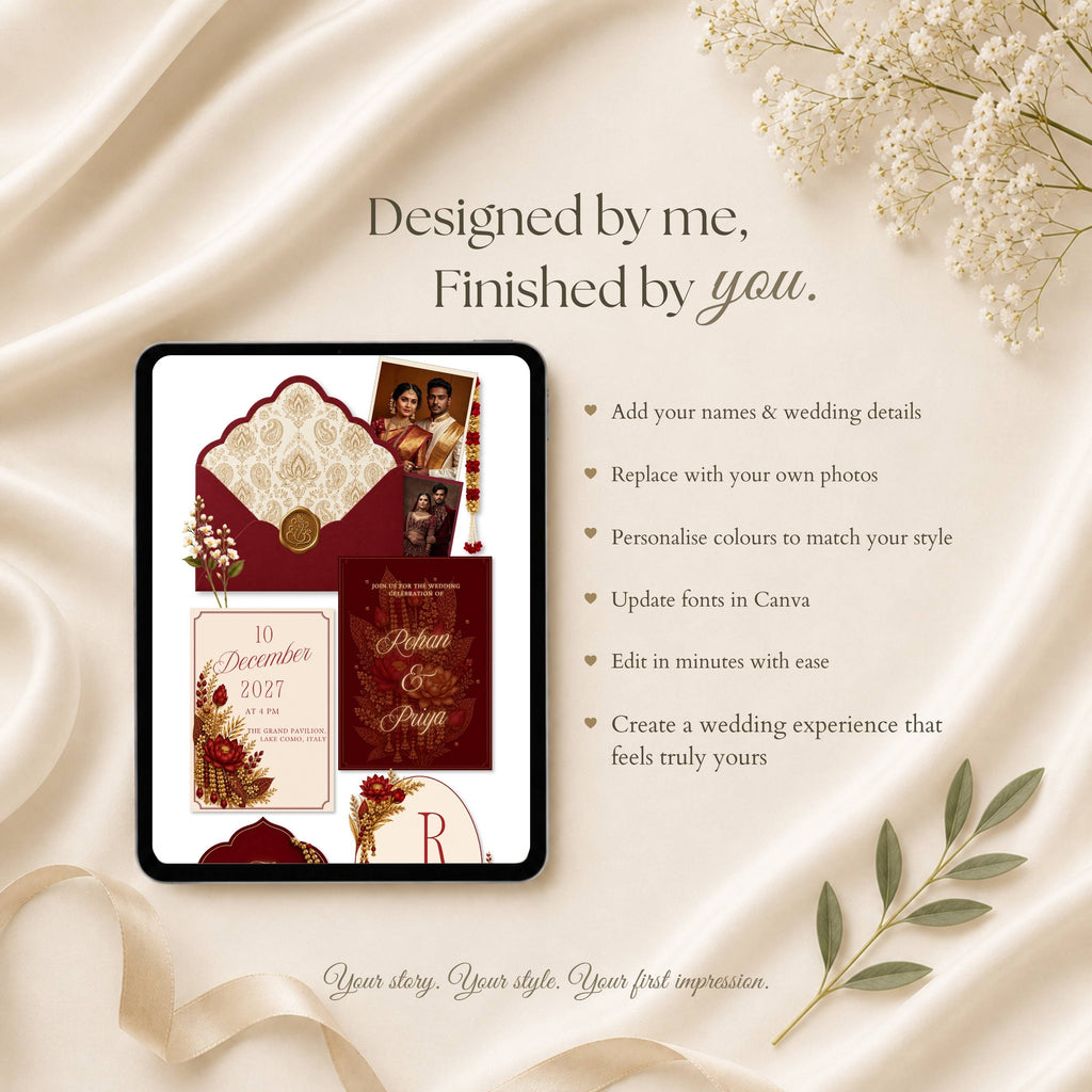 Wedding details page with ceremony reception and travel information