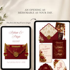 Indian Canva wedding website homepage with wedding information and RSVP