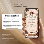 Editable Canva Christmas baby shower website template with customizable text, photos, fonts, colours, links, and RSVP information.