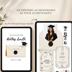 Detailed overview of the ivory and black graduation website template features and customization options.