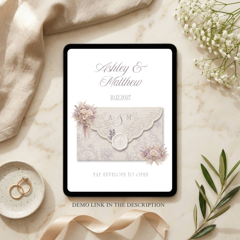 Google Forms RSVP template included with lace wedding website template