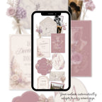 Lace Canva wedding website homepage with floral details and wedding information