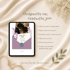 Editable Canva wedding website template with customizable colors, fonts, text, and photos.